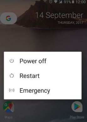 Touch & holding the power off button to turn on safe mode in Pixel 8.0