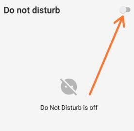 Turn off Do Not Disturb mode in android Oreo