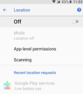 Turn off location services in android 8.0 Oreo