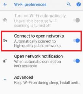 Turn on WiFi automatically in Android Oreo 8.0
