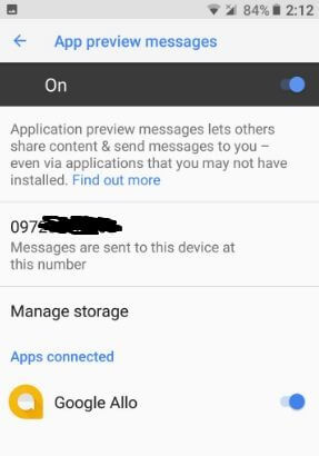 Use app preview messages on Android Oreo