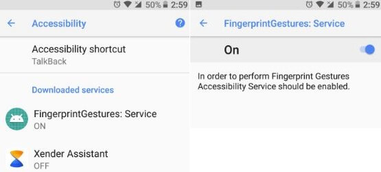 Customize fingerprint gesture on android Oreo