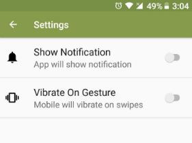 Fingerprint gestures app settings in Oreo