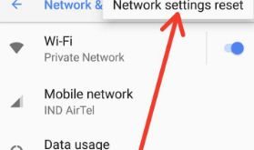 How to network settings reset on android 8.0 Oreo