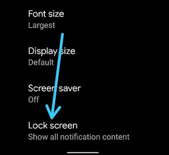 Lock screen settings to disable always on display Pixel 2 XL
