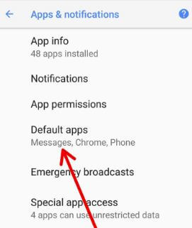 Android Oreo default apps settings for active edge feature use