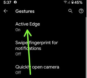 Change Active Edge Squeeze Sensitivity on Pixel 2 XL
