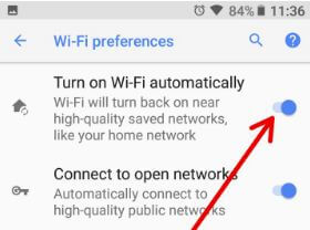 Ativar Wi-Fi automaticamente no android Oreo 8.1