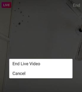 End live video on Instagram in android device