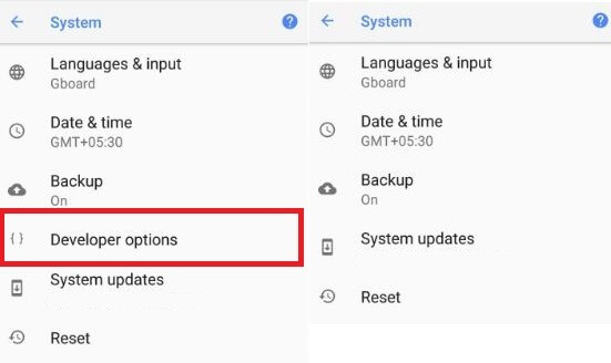 Hide developer options in android Oreo