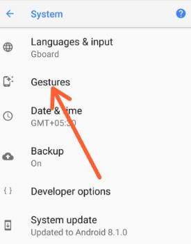 How to enable gestures on android 8.1