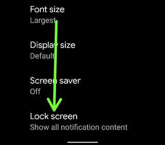 Pixel 2 lock screen settings to add message on lock screen