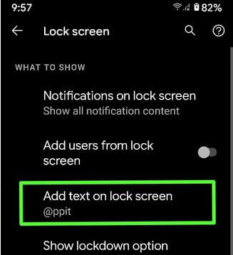 Put text on lock screen Pixel 2 XL
