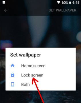 Set Pixel 2 lock screen wallpaper