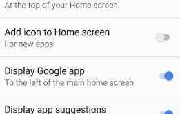 Android 8.1 Home screen settings