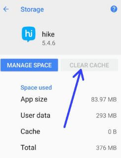 Clear the app cache in Oreo devices
