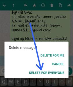 Delete sent WhatsApp messages on android phone