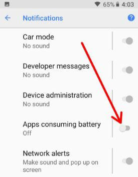 Disable apps consuming battery in android 8.1 Oreo