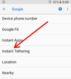 Google Pixel instant tethering use