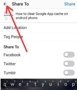 How to save Instagram post as draft on android phone
