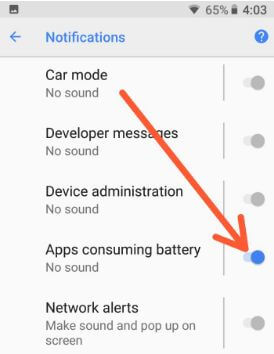 Interrompi le app che consumano la batteria Android Oreo 8.1