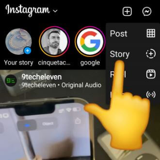 Add multiple photos one story Instagram on Android phone