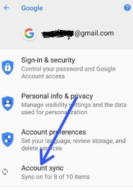 Android Oreo contact storage app settings