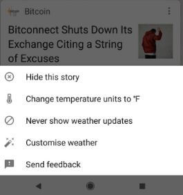 Change weather widget stories settings in Pixel 2