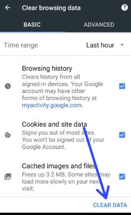 Clear browsing history on Google Pixel 2 XL