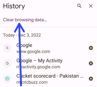 Deleting browsing history for Google chrome browser