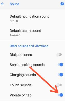 Disable vibrate on touch in android Oreo 8.0 & 8.1