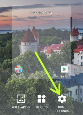 Google Pixel 2 home screen settings for At a glance widget