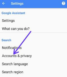Google search history on android phone