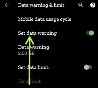 How to Set Data Warning on Pixel 2 and Pixel 2 XL Devices