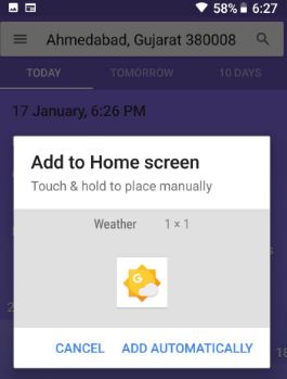 How to add weather widget to Pixel 2 home screen