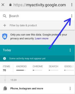 How to delete my Google search history on android Oreo