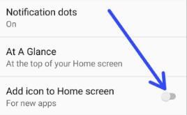 How to disable add icon to home screen on android Oreo