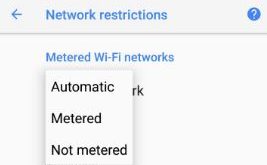 How to set Metered Wi-Fi network on android Oreo