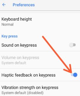 How to turn off Haptic feedback android 8.0 Oreo