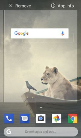 Remove Google search bar on android 8.1 Oreo