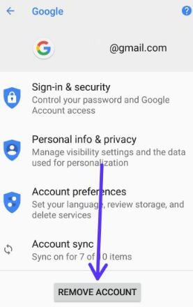 Remove your Google account from Oreo phone