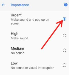 Set app importance level control in android 8.1 Oreo