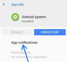 Tap on app notifications in 8.1 Oreo device