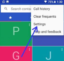 Tap on settings in phone app in your android Oreo