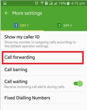 Call forwarding in android lollipop device