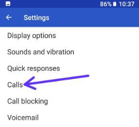 Call settings in android Oreo