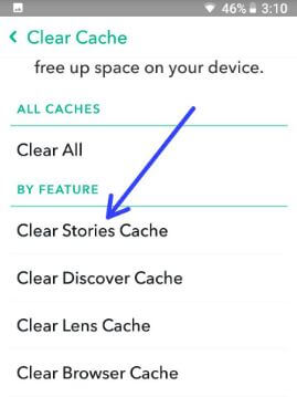 Clear individual cache of Snapchat in android devices