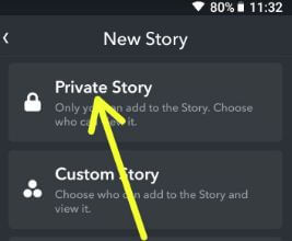 Create private snapchat story in android phone