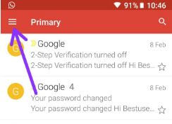 Gmail app settings in android devices