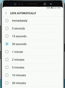 How to change Galaxy Note 8 lock screen timeout time